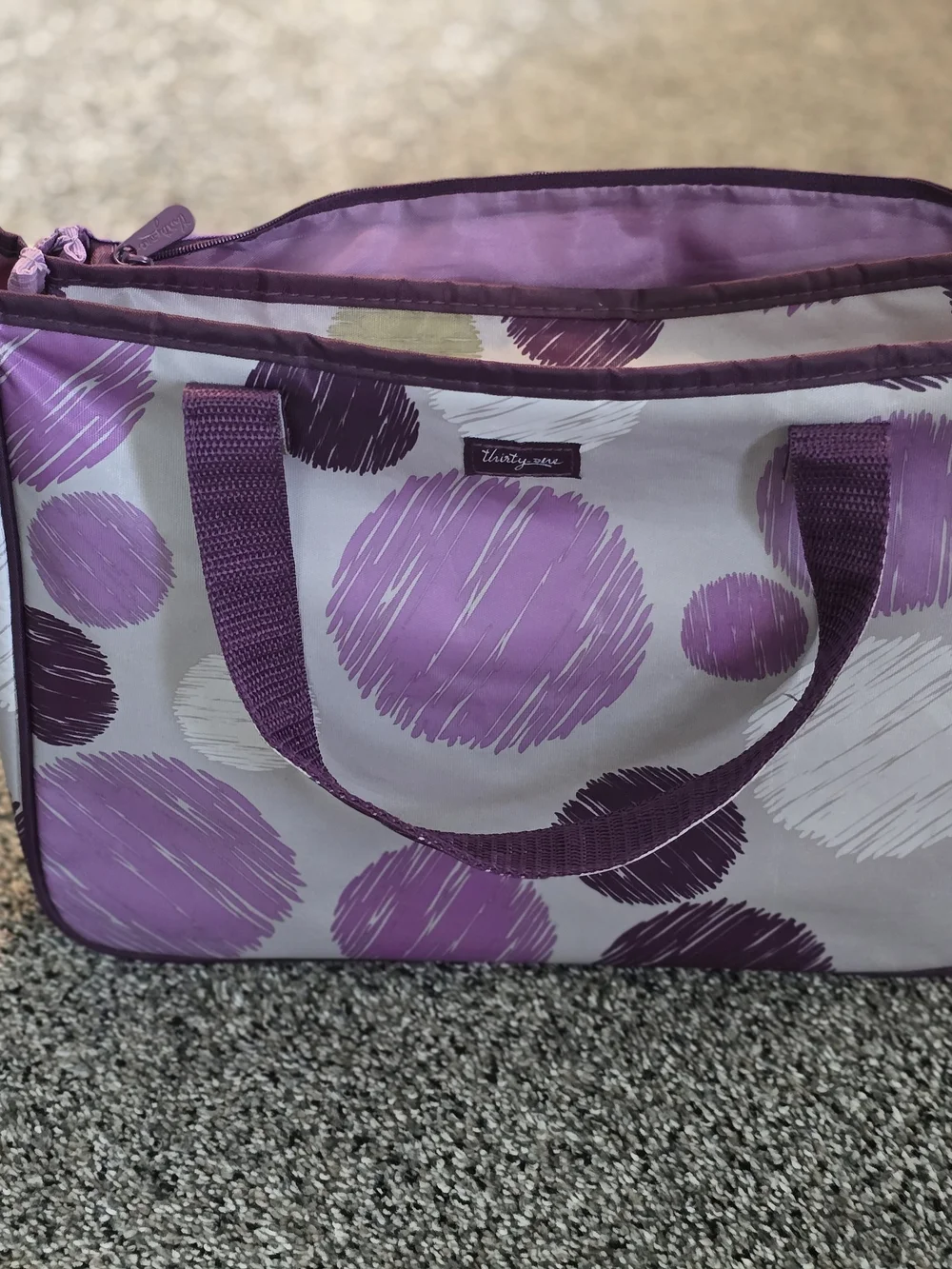 Thirty-One True Beauty Bag in Sketchy Dot Print Travel/MakeUp/Hair Accs - EUC